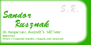 sandor rusznak business card